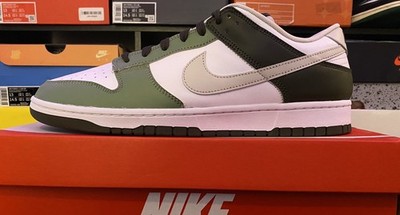 Nike Dunk Low White/Light Bone - Oil Green Size 13*