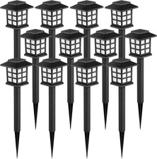 6/12PCS Solar LED Garden Lights Stake Post Patio Path Outdoor Pathway Lighting