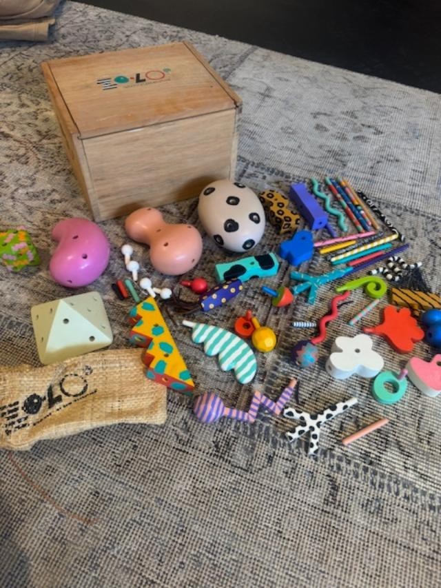 Noeul Land グッズ一色 Vintage 1987 Zolo Hand-Painted Wooden Toy Set with Box Higashi