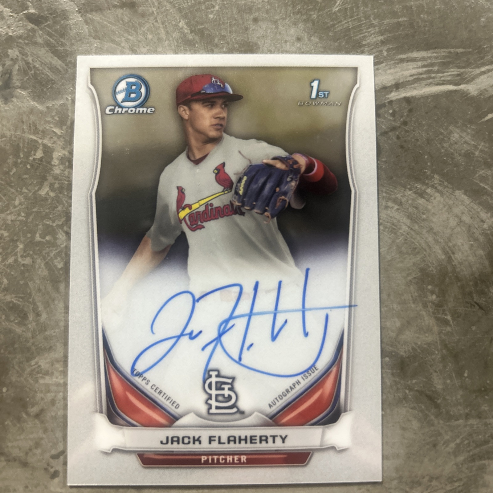 2014 Bowman Draft - Chrome Draft Pick Autograph Jack Flaherty #BCA-JF (AU, RC)