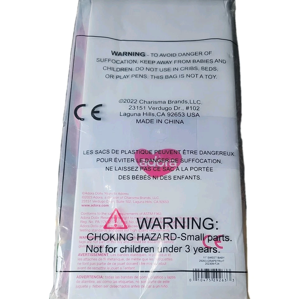 "Muñeca realista de 11"" exclusiva de Adora para niñas dulce bebé GRAPFRUIT" Foto 2 de 3