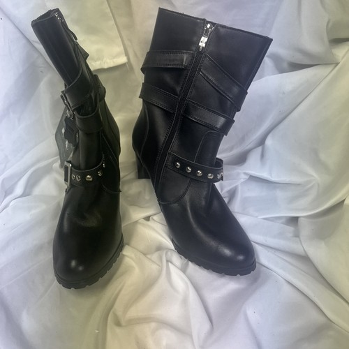 Ride Tecs 8545 Women's Three Buckle Biker Boot Size 9M - Picture 1 of 11