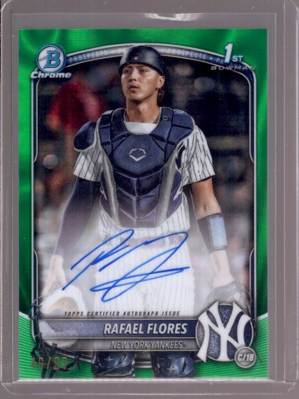 RAFAEL FLORES 2025 Bowman Chrome 1st Green Lava Refractor RC Autograph Auto #/99