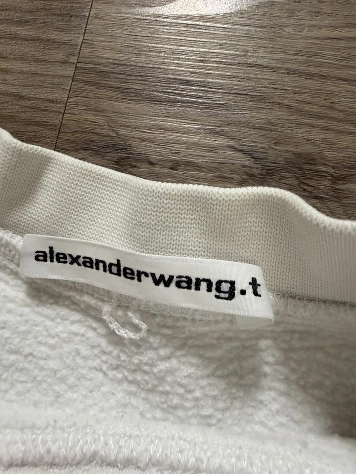 Sudadera corta para mujer Alexander Wang X Wang de peso pesado estampado abullonado grande Foto 3 de 4