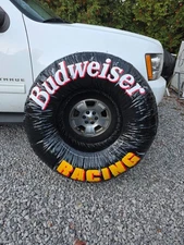 HUGE INFLATABLE TIRE BUDWEISER BUD RACING POOL FLOATIE DECORATION 1994 43 diam