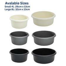 Plastic Circular / Rectangular Baking Mixing Salad Washing Up Bowl Basin Kitchen