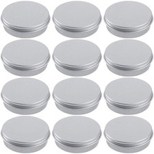 4 Ounce Aluminum Tin Jar Refillable Containers 120ml Screw Lid Round 12 Pack