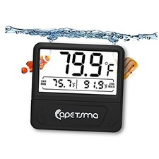 Aquarium Thermometer Digital Fish Tank Thermometer Large LCD Screen Black