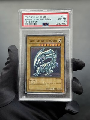 2002 Yugioh BLUE-EYES WHITE DRAGON SDK-001 1st Edition English PSA