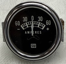 Vintage Stewart Warner 2 Amperes Gauge - 60amp Rat Rod Hot Rod