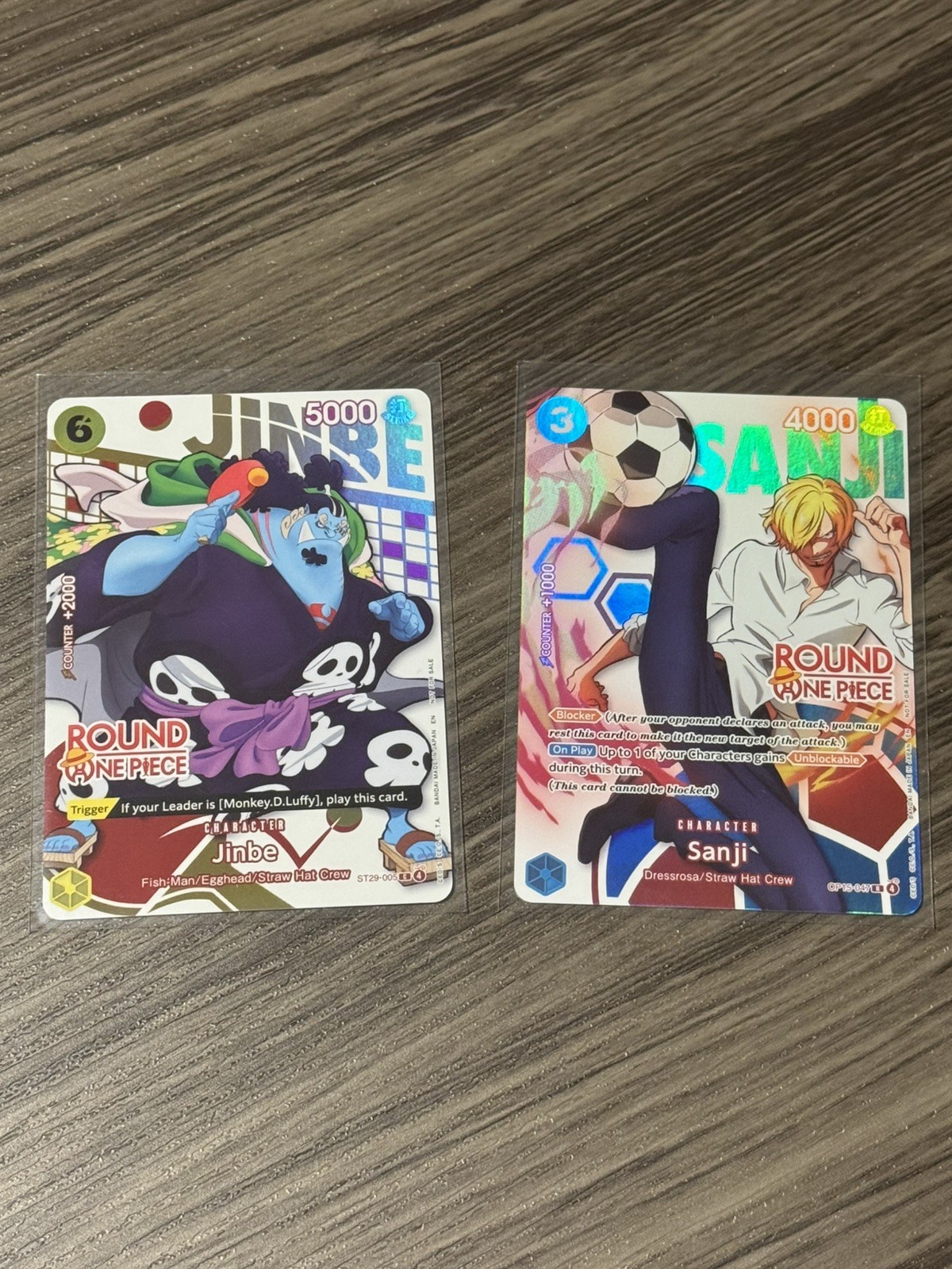 Round1 X One Piece Card game English Sanji and Jinbe