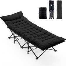 Folding Camping Cot for Adults,440 LBS,w/Detachable 3.5'' Cushion Storage Bag