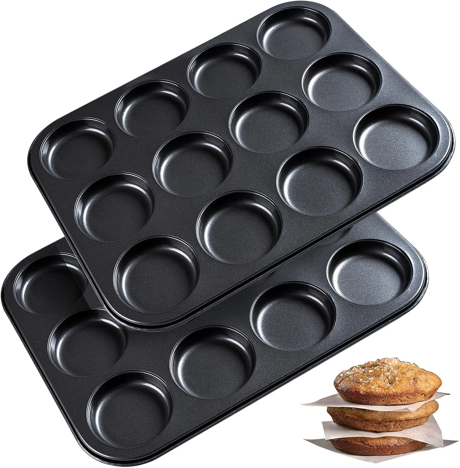 Muffin Top Pan 2 Pack Baking Pans Whoopie Pie Pan, Nonstick Top, Black
Opens in a new window or tab
