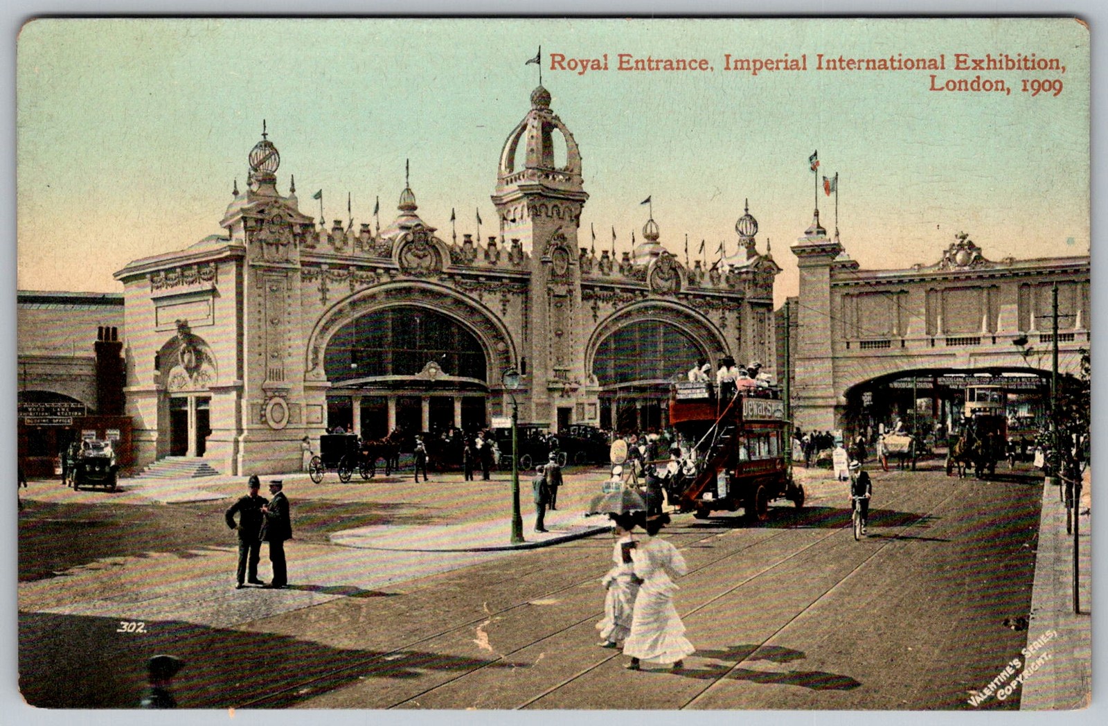 Antique Postcard Royal Entrance Imperial London, England 1900s