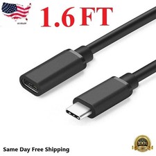 NEW Type C USB 3.1 Male to USB-C Female Extension Data Cable Extender Cord Black