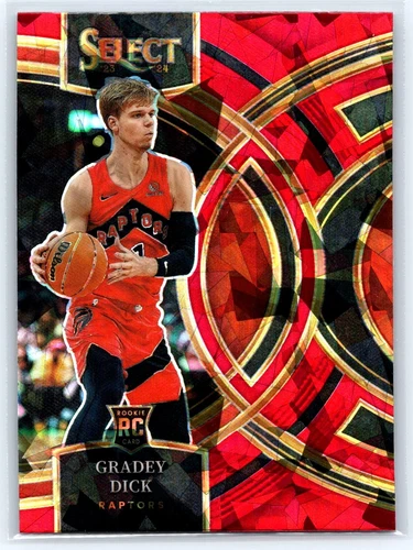 2023-24 Panini Select #126 Gradey Dick Rookie Red Cracked Ice Prizms
