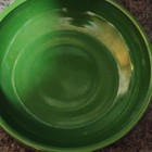 Mid Century Lazy Susan Center Bowl, Dark Green W/White Bottom — photo 6