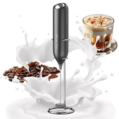 CIRCLE JOY Milk Frother Hanheld with Stand, Electric Battery, Stand Black 1