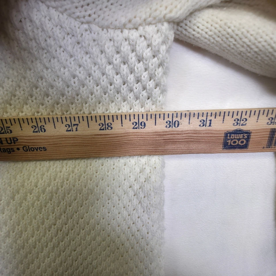 Mainstreet Blues Cardigan Women 3X Cream Textured Knit Relaxed Old Money Classic - Image 4 of 4