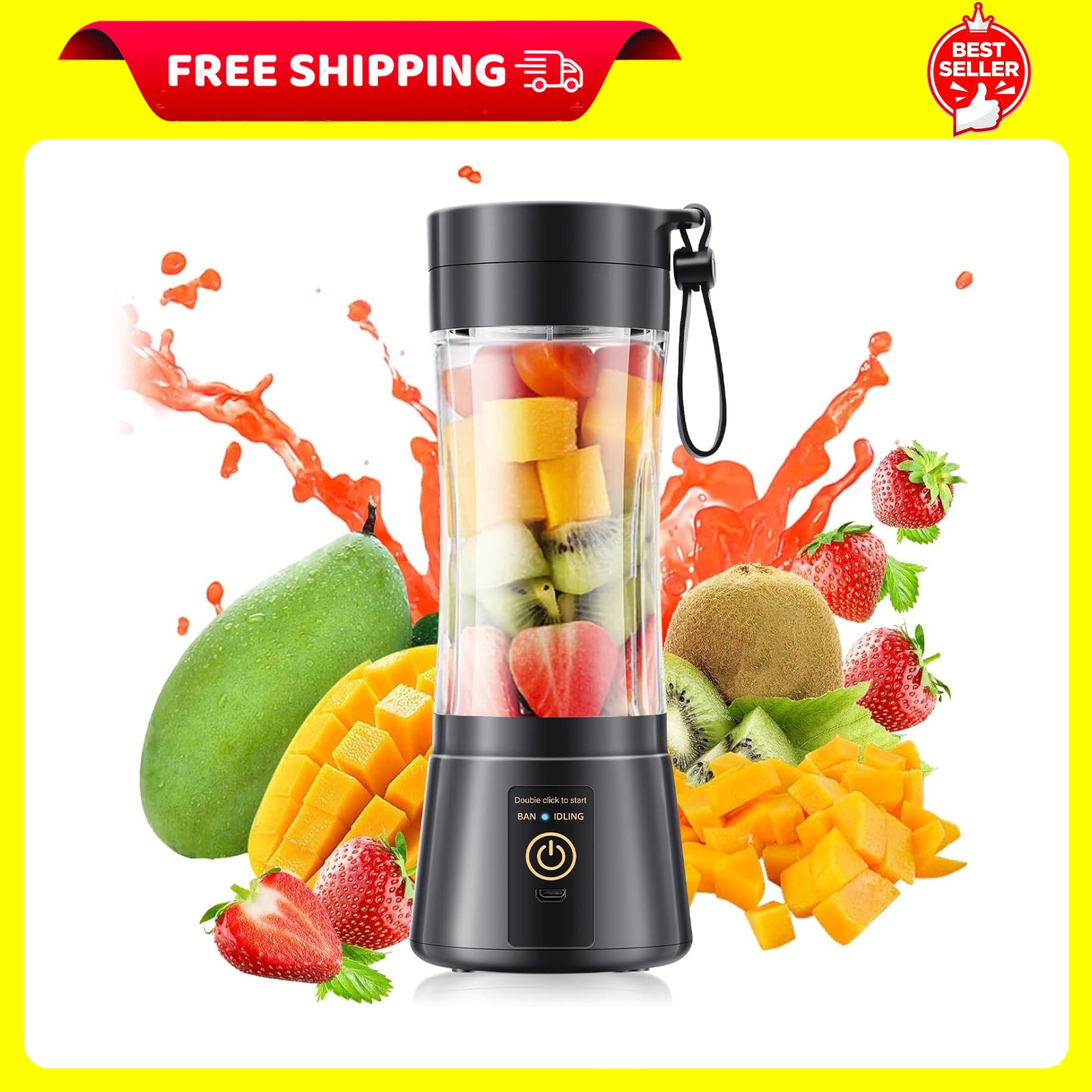 Portable Blender for Smoothies and Shakes - Mini Blender wit