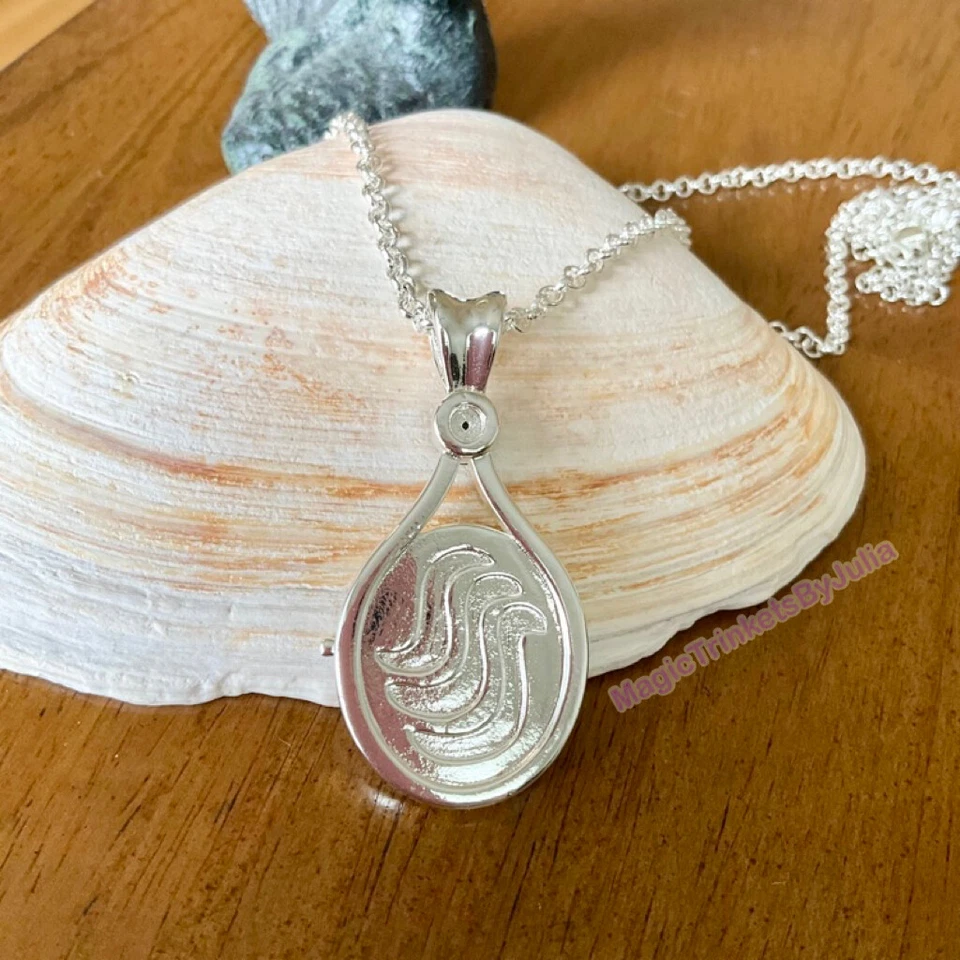 Medallón de agua H2O Just Add réplica personalizada piedra tanzanita púrpura placa de rodio Foto 4 de 4