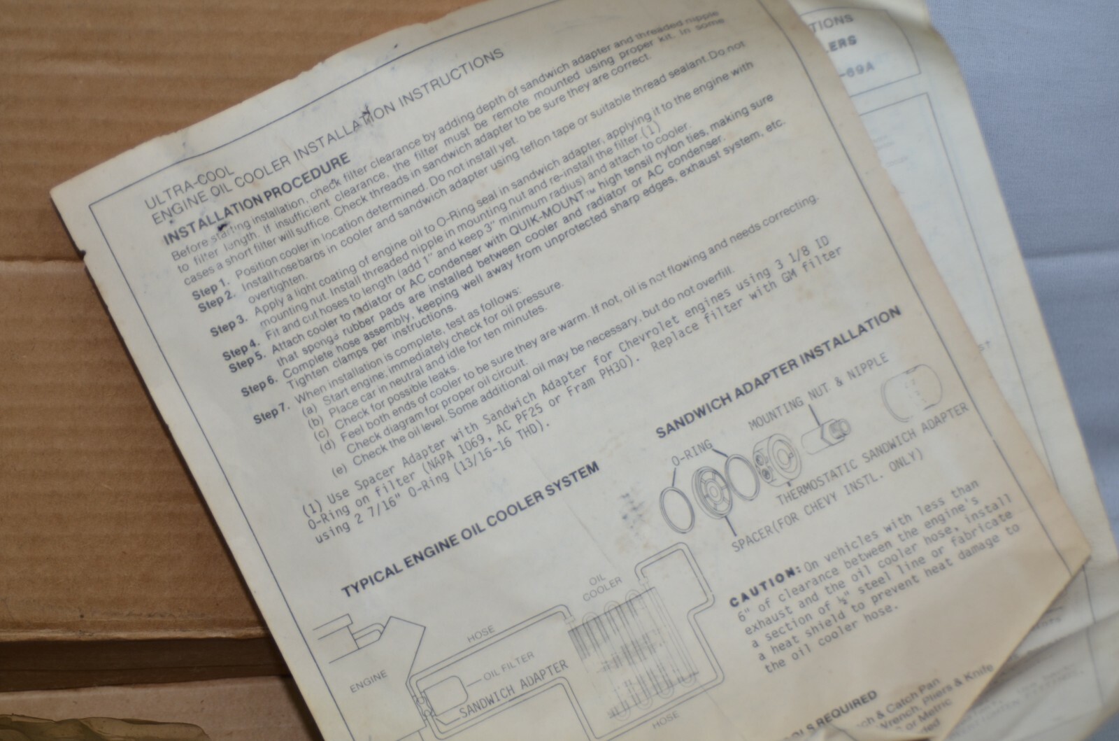 Vtg NAPA Microtest DuoCool Thermostatic Engine Trans Oil Cooler Kit