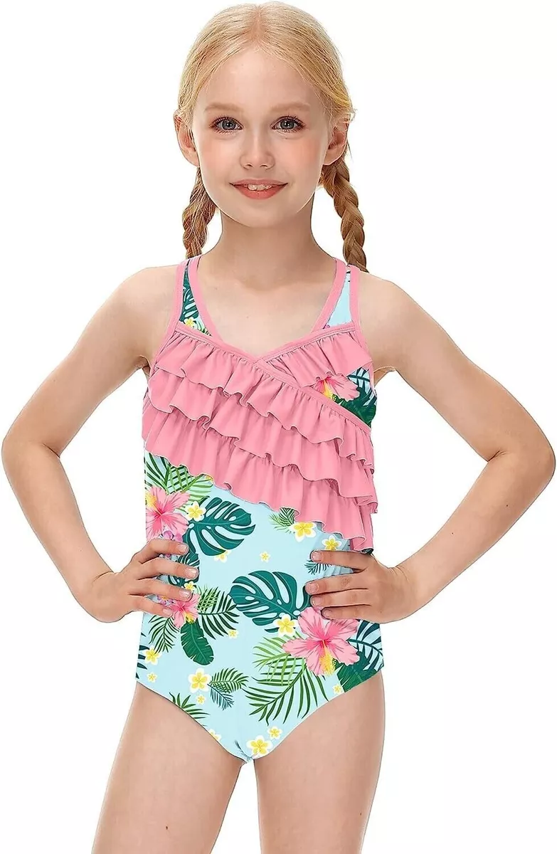 BesserBay Girls Swimming Costume One Piece Swimwear Size 130cm Age 7 8
