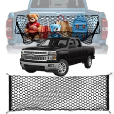 For Chevy Silverado Rear Truck Bed Cargo Net Storage Mesh Adjustable w/ Hook
