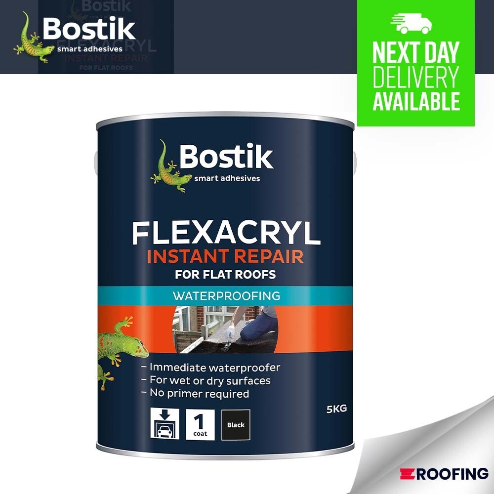 Bostik 30811957 Flexacryl Flexible Long Lasting Waterproof Roof Repair BLACK 5KG