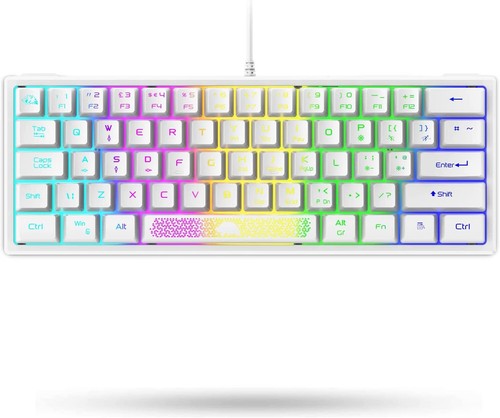 60% Wired Compact Gaming Keyboard, RGB LED Backlit Mechanical Feel For PC Laptop - Picture 11 of 37