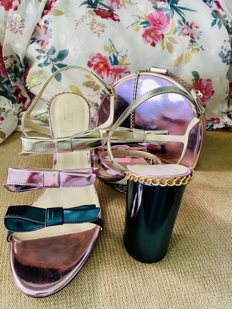 J crew metallic sandals sale