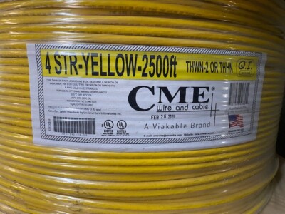 CME THWN-2 OR THHN 4 STR Yellow 2500' Wire (NEW)