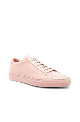 Common Projects Achilles Leather Lace-Up Low Top Sneaker in Blush sz 39