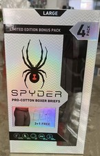SPYDER Pro-Cotton/Mesh Boxer Briefs Mens Underwear 4 Pk L 2025