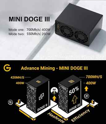 Goldshell Mini Doge 3 Ⅲ Miner Doge Coin LTC Dual Mode 700M