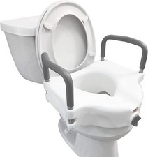 Carex E-Z Lock Raised Toilet Seat with Handles Toilet Seat Riser (1859)