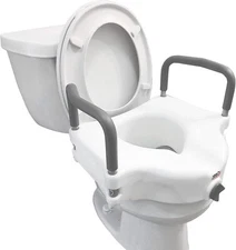 Carex E-Z Lock Raised Toilet Seat with Handles Toilet Seat Riser (1756)