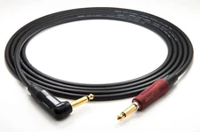 Mogami 2524 W2524 Instrument Cable | Neutrik Silent 1/4 mm TS to TS Angled.