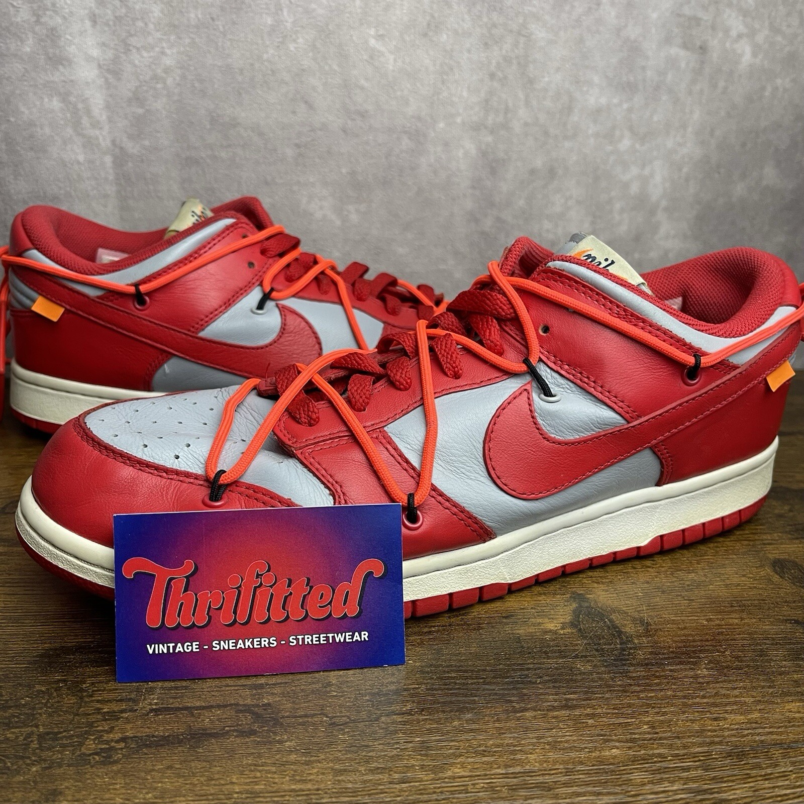 OFF WHITE X NIKE Nike Dunk Low x OFF WHITE University Red 2019 taglia 12 CT0856 600 scarpe uomo OG