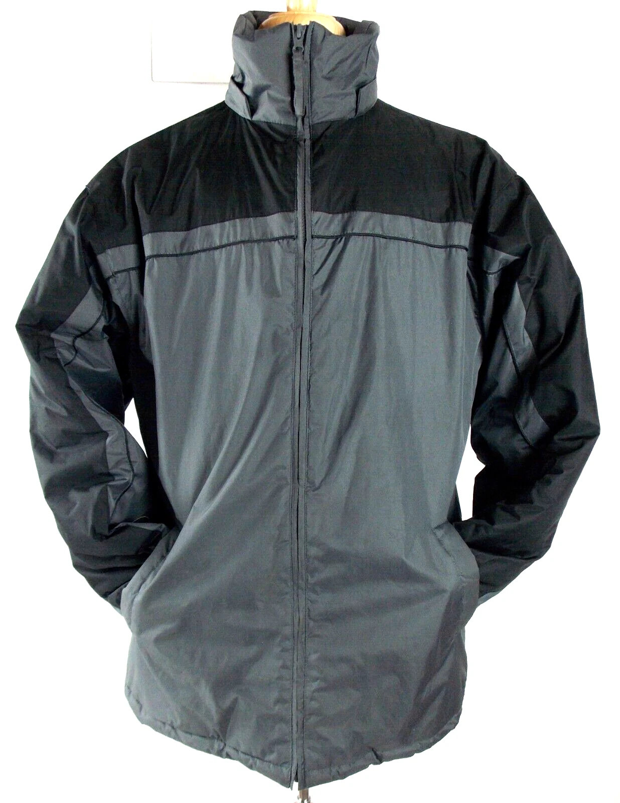 SPORTIER Ski Coat Jacket Mens L Gray Black Puffer Insulated Fully Lined Full Zip