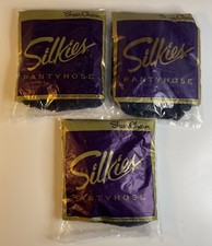 Lot Of 3 Vintage Silkies Sheer Charm X-Tall Pantyhose Navy 539 New In Package