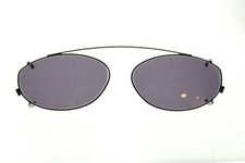 Vintage Calvin Klein 758C 51 black Oval Clip On Sunglasses Eyeglasses Italy 590