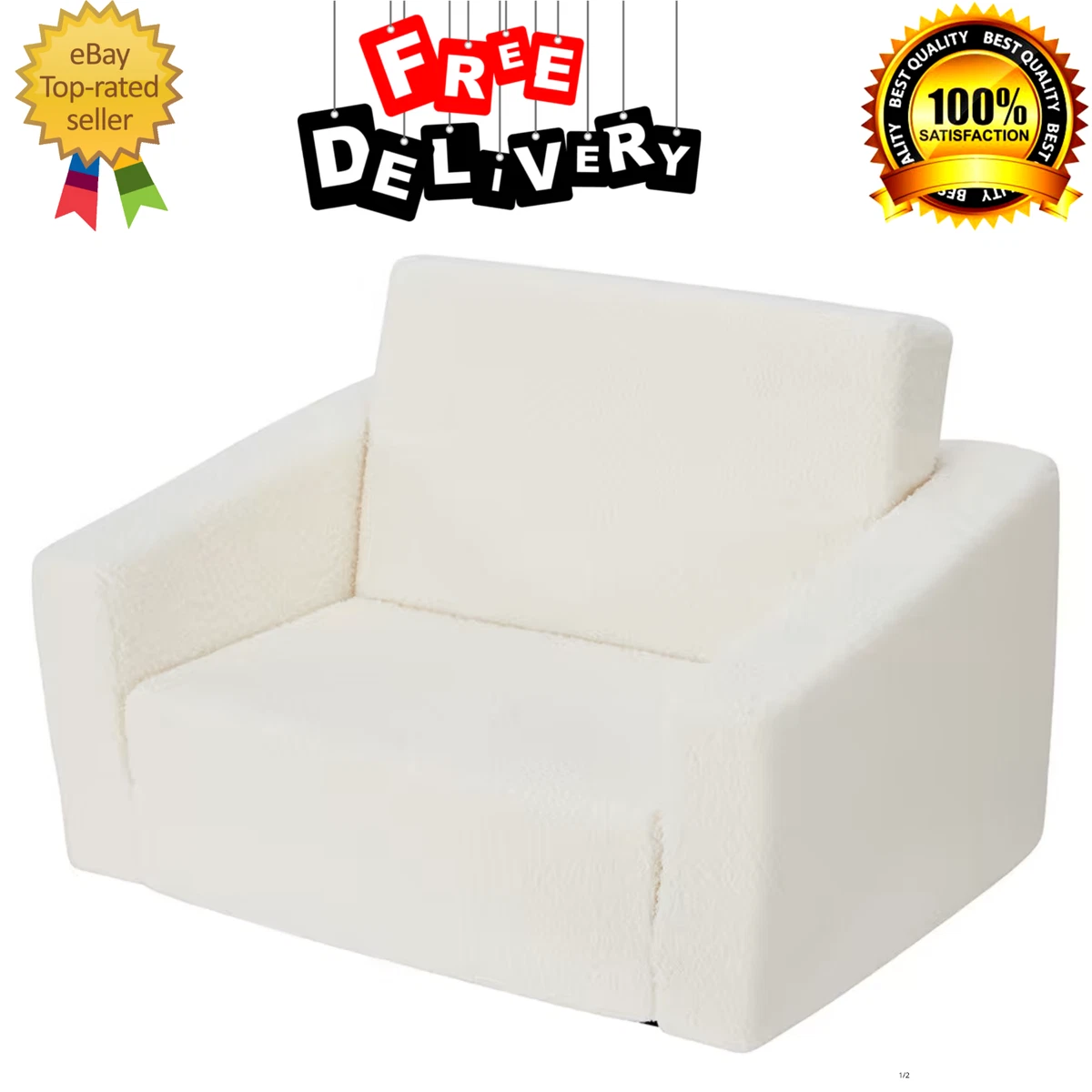 Cream Flip Out Sofa For Kids Stylish