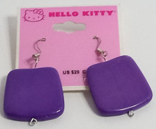 Claire's Hello Kitty Sterling Silver Purple Stone Earrings
