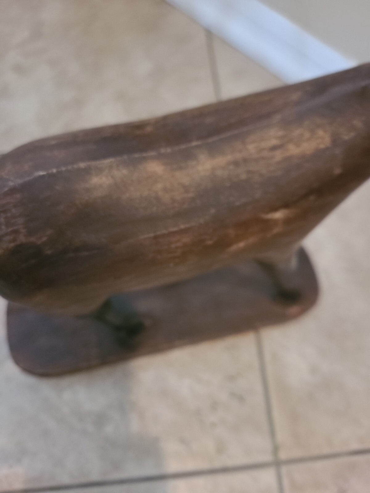 Vintage Large Wooden And Metal Carved Liama 16×12