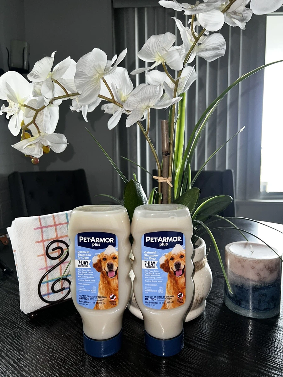2 PetArmor Plus Oatmeal Shampoo Dogs 7 Day Protection 36 Oz Brand New