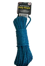 50 ft Blue Multi Purpose Poly Rope Mildew & Moisture Resistant Sterling Tools