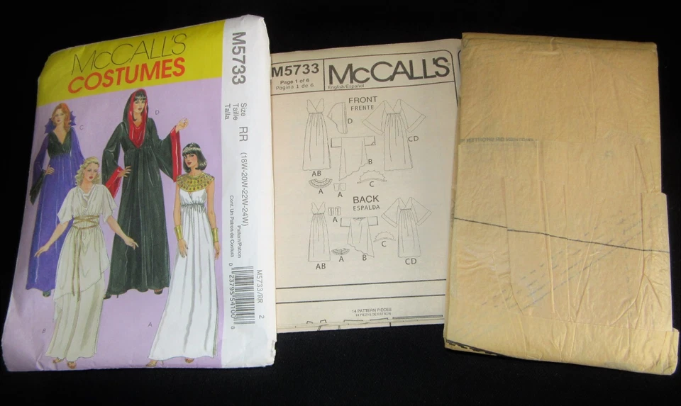 Vintage 2008 McCall's Costume Pattern M5733 Vampire Cleopatra Goth 18W-24W Uncut - Image 2 of 3