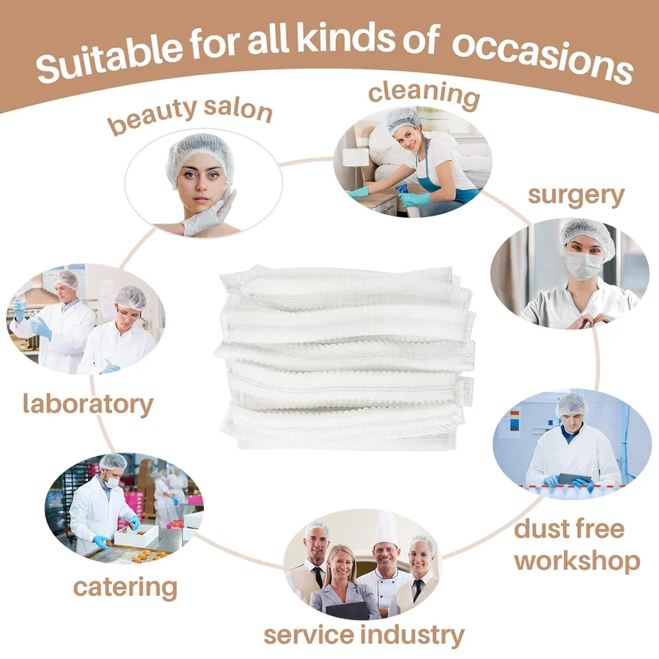 50 piezas de red para el cabello desechable, no tejida, transpirable - Image 4 of 4