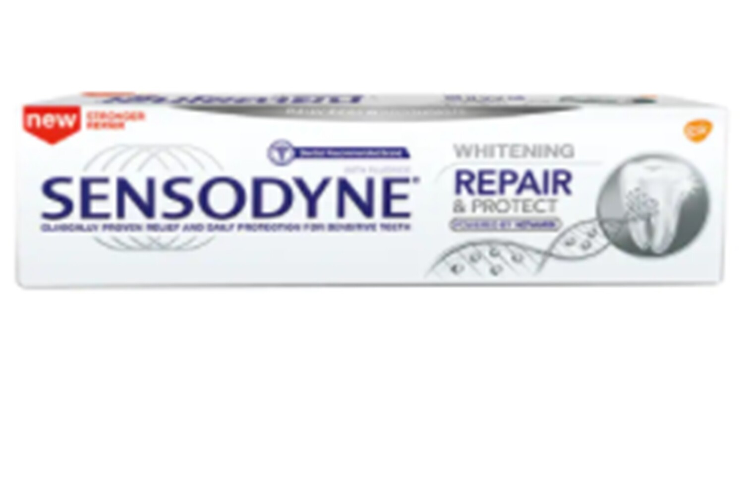 Sensodyne reparar y proteger pasta dental blanqueadora cuidado bucal 100 g.